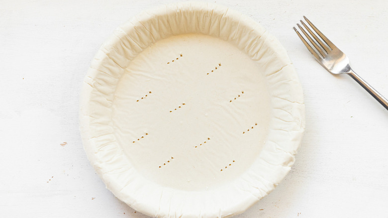 pie crust with fork