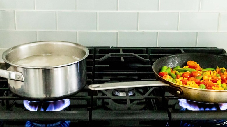 pot and pan on stove