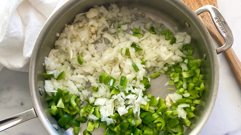 pot with chopped vegetables