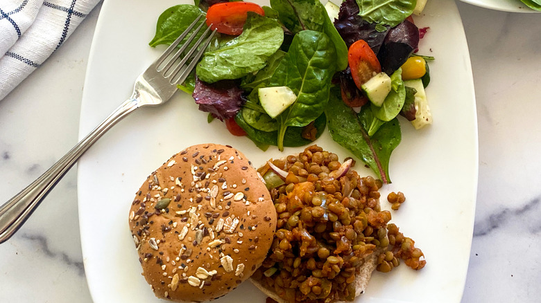 sloppy joe with side salad