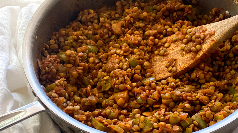 simmered lentil vegetable mixture