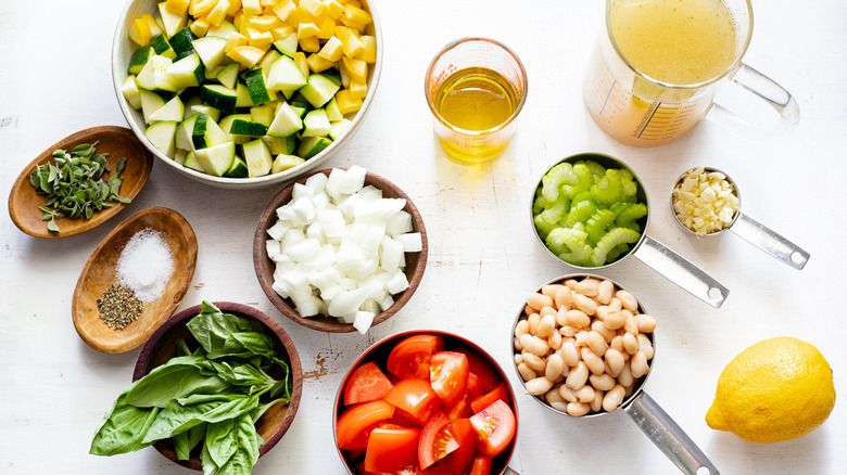 ingredients for healthy vegetable soup