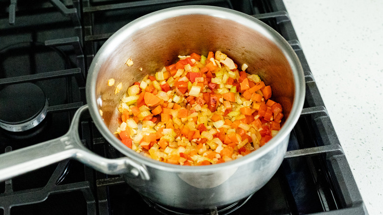 black bean soup veggies