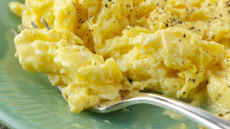 Plate of scrambled eggs