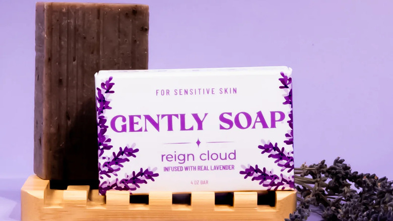 Two bars of lavender Gently Soap