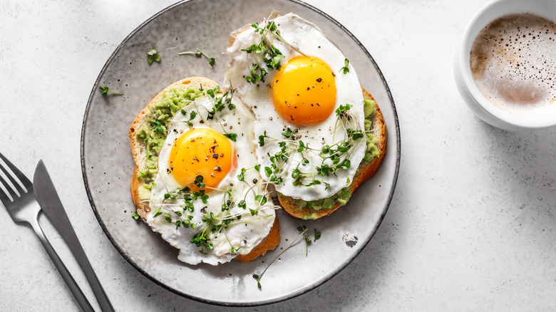 Eggs and avocado on toast