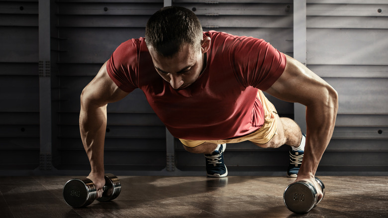 man doing pushup