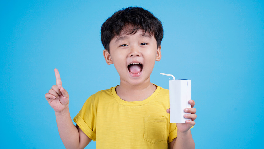 boy drinking milk