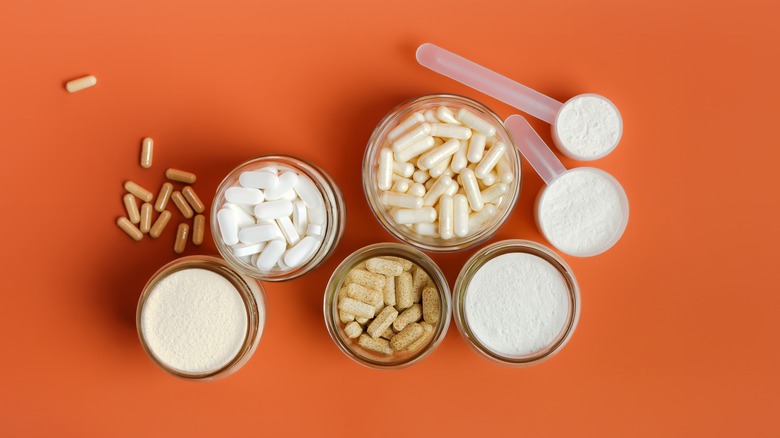 Various jars holding different supplements