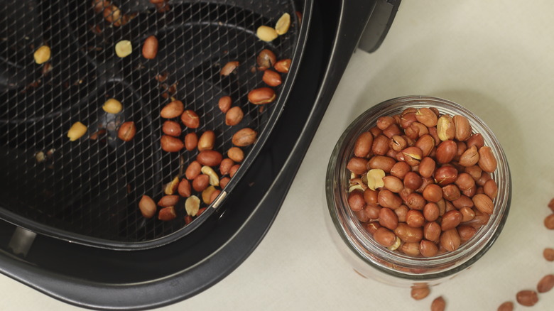 roasted peanuts in an airfryer