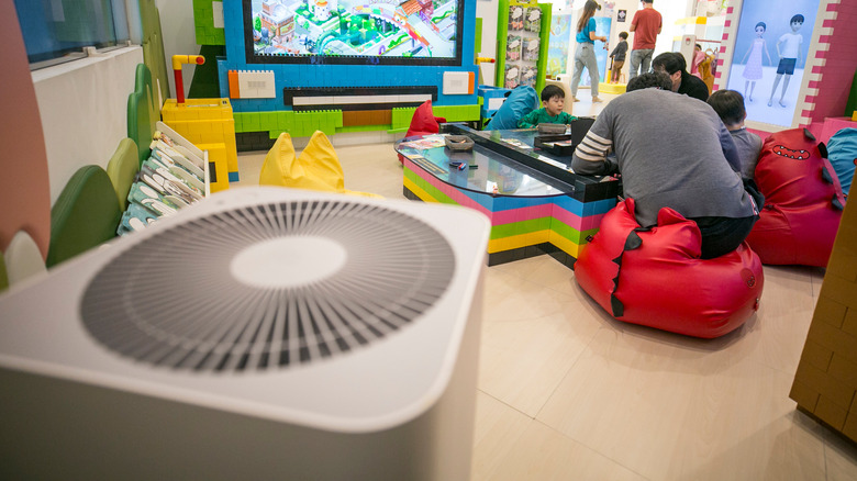 Air purifier in children's playroom