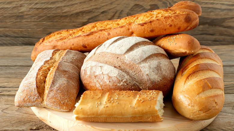assortment of breads