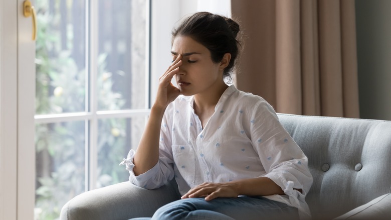 woman looking depressed