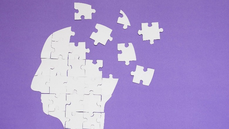 Dementia concept with puzzle pieces