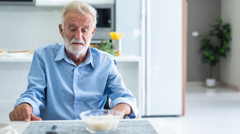 man with appetite loss