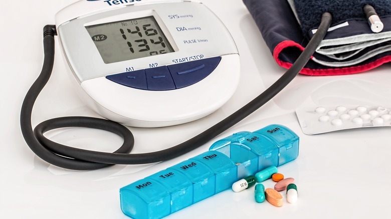 Blood pressure cuff and medicine