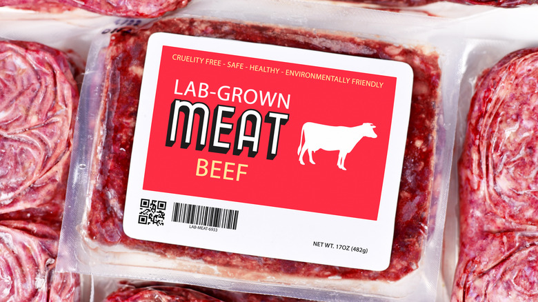 Lab-grown meat in package