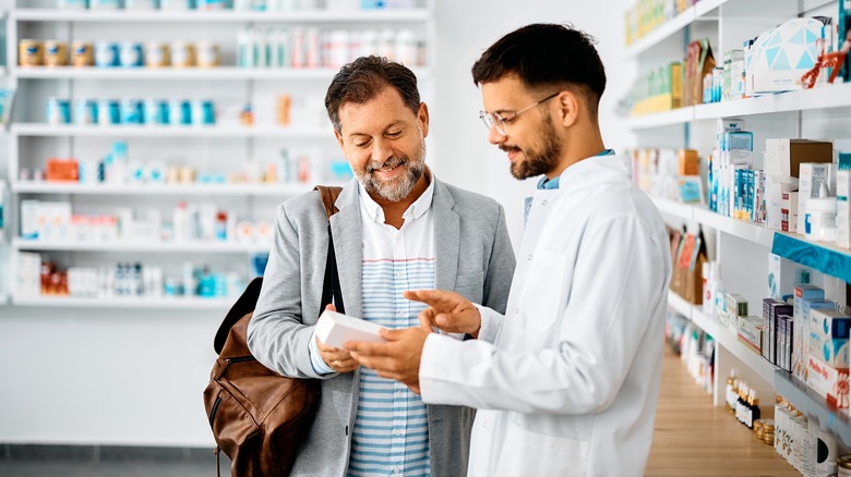 pharmacist with customer