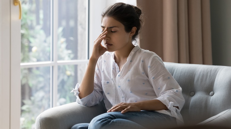 woman with headache