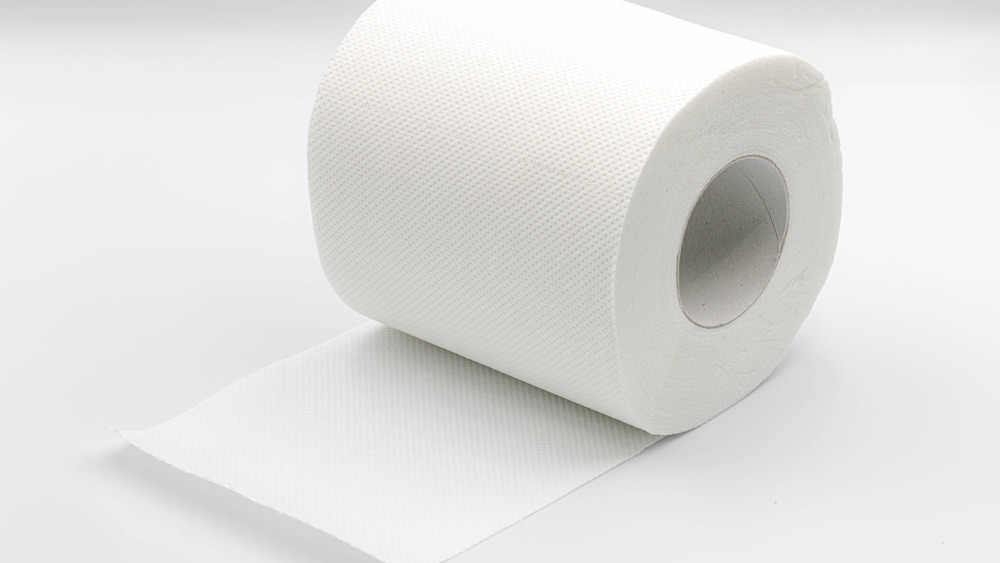 Close up of a roll of toilet paper