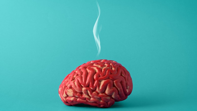 brain with smoke coming out of it