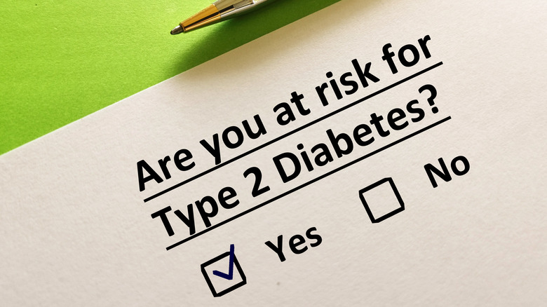Type 2 diabetes risk checklist