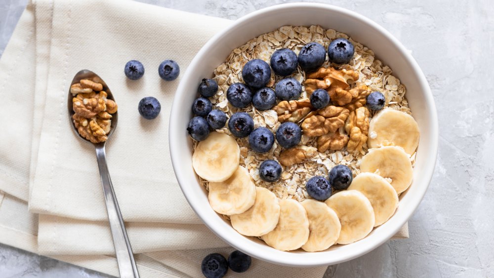 Healthy cereal with fruit and nuts
