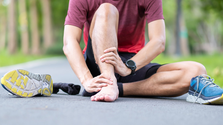 man with foot pain