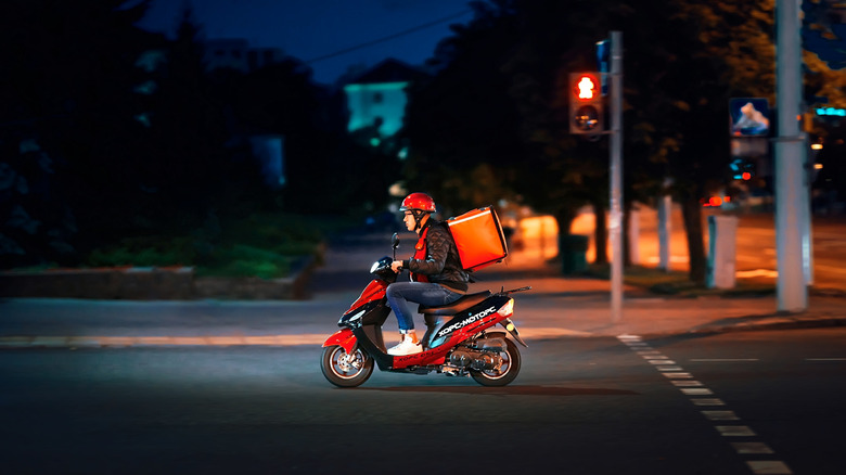 nighttime delivery person