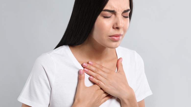 young woman short of breath