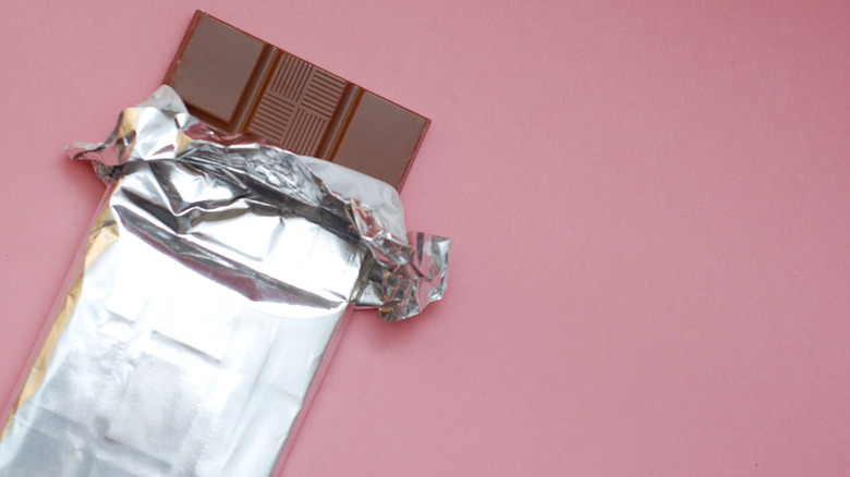 chocolate bar in foil