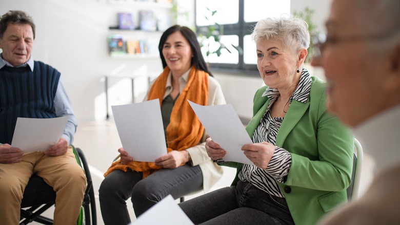 Seniors in group meeting