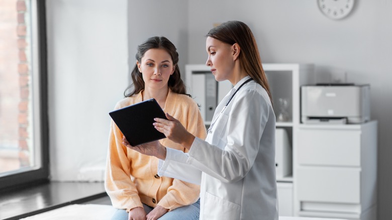 woman at doctor appointment 