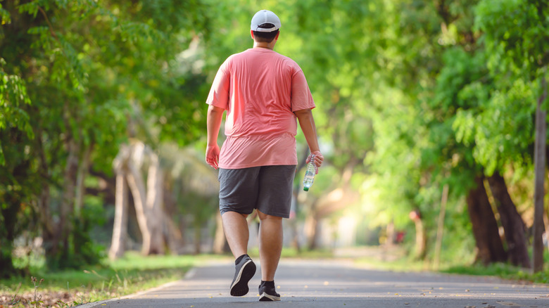 man walking away