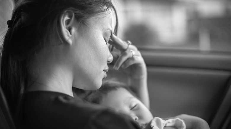 mother travelling child