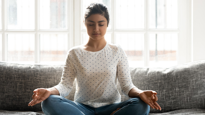 Woman meditating