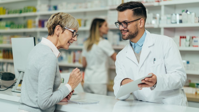 Woman at pharmacy