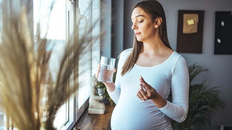 Pregnant woman taking antibiotics