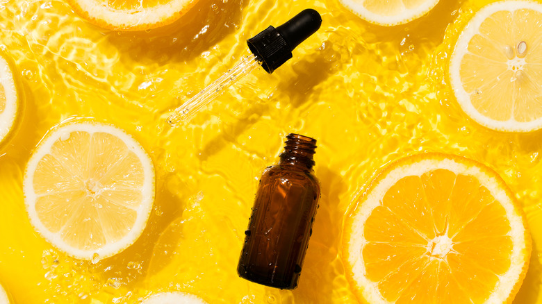 Vitamin C serum oranges and lemons