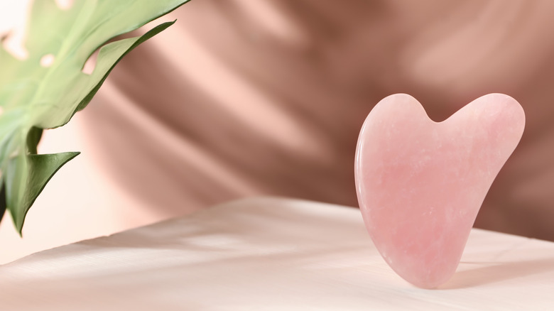 rose quartz gua sha tool 