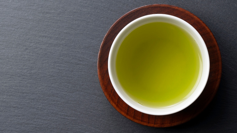 green tea bowl on table