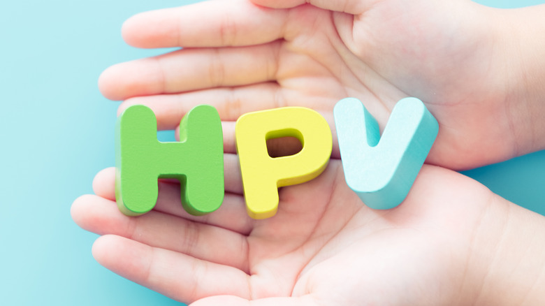 Letters HPV on hands