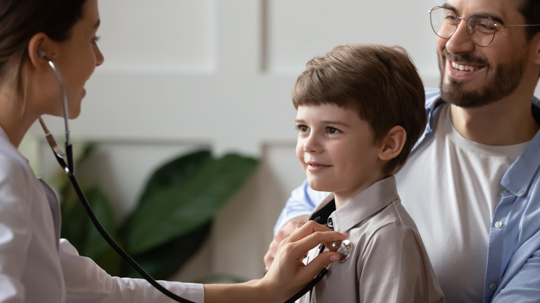 kid at a doctor's appointment