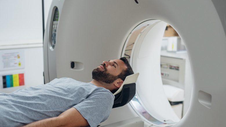 man in MRI machine