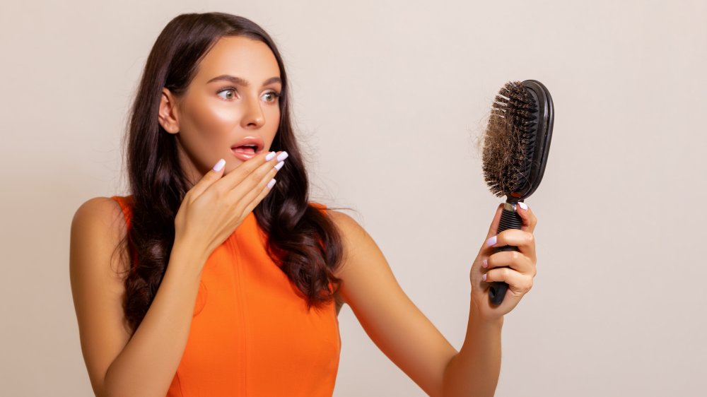 Woman with thinning hair