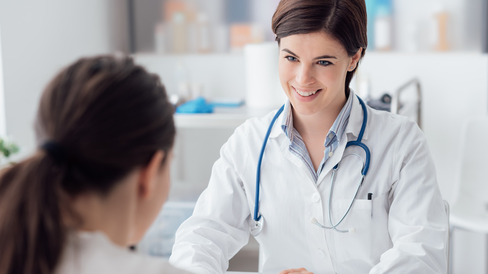 Woman at doctor visit