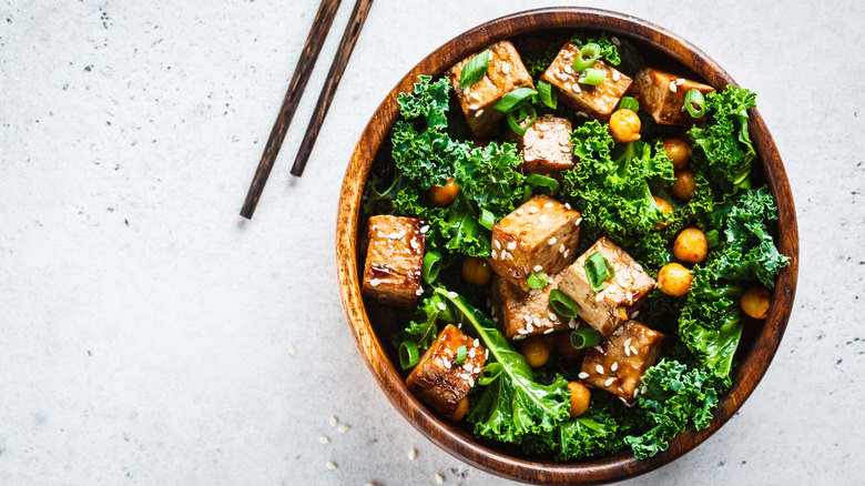 soy and kale in bowl