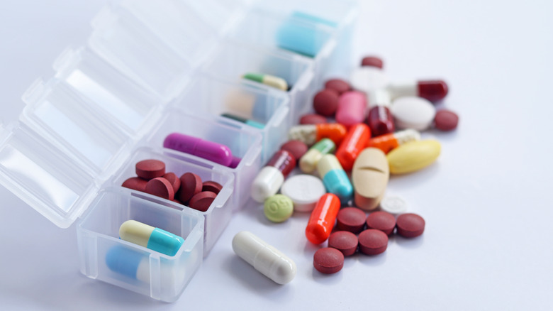 Medications in pill organizer