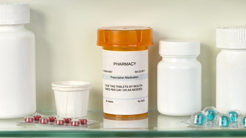 bathroom cabinet with medications