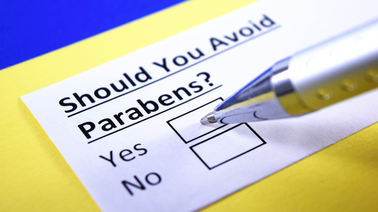 Avoid parabens sheet